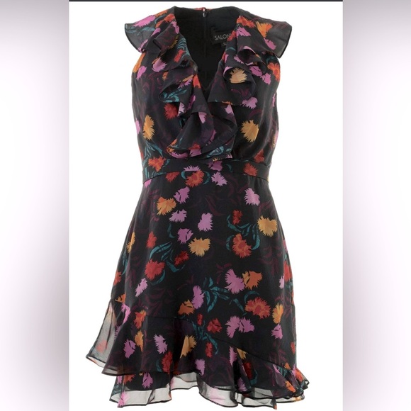 Saloni Cece Silk Mini Dress. Size 4. - Picture 1 of 6